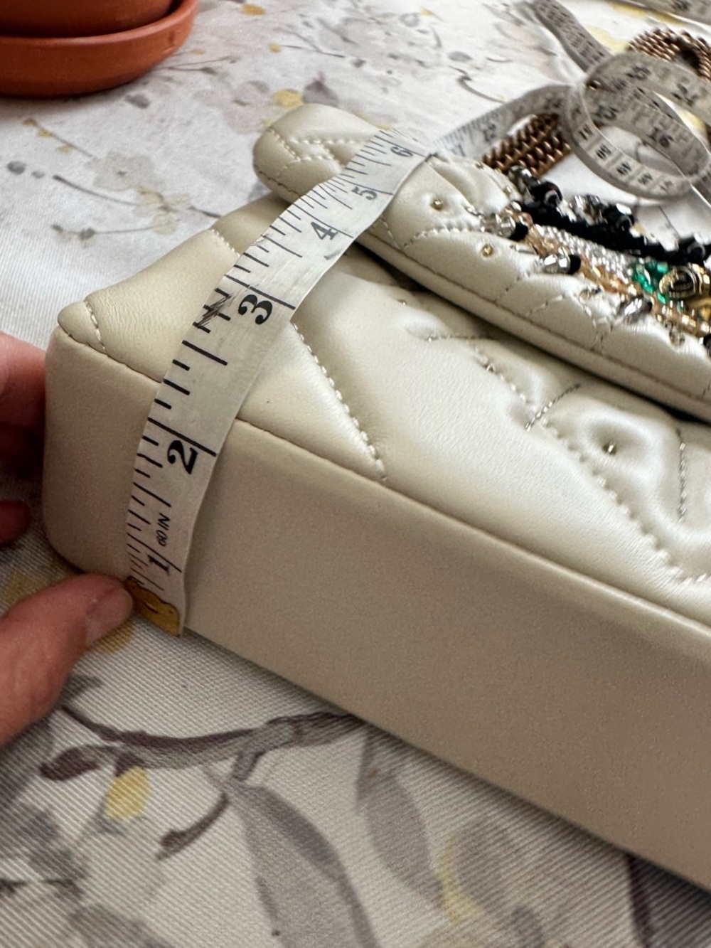 Kurt Geiger White Quilted Beaded Eye Shoulder Bag - Picture 7 of 14